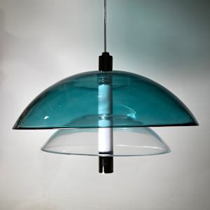 Nina Magon art glass two toned pendant light 