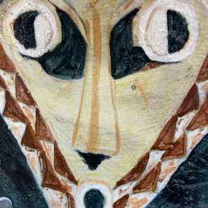 hand made pottery face plate in the manner of Picasso 