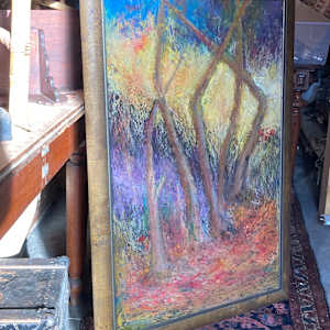 original abstract painting with autumn colors 