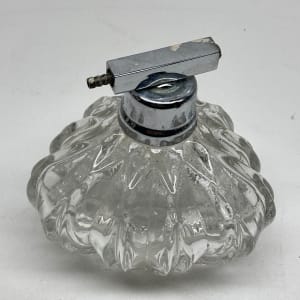 Clear glass Art Deco Perfume bottle with spray 