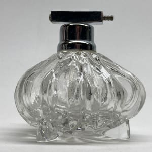 Clear glass Art Deco Perfume bottle with spray 