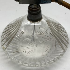 Clear glass Art Deco Perfume bottle with spray 