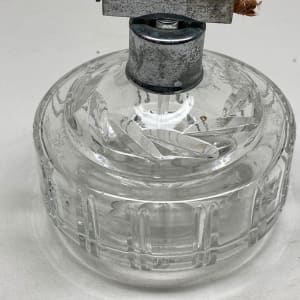 Clear glass Art Deco Perfume bottle with spray 