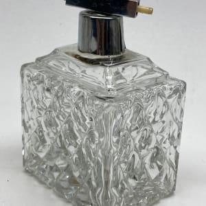 Clear glass Art Deco Perfume bottle with spray 