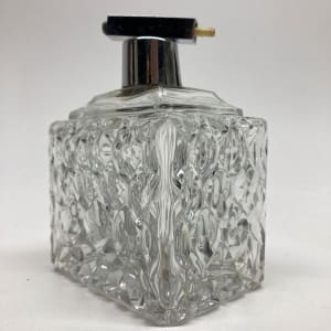 Clear glass Art Deco Perfume bottle with spray 