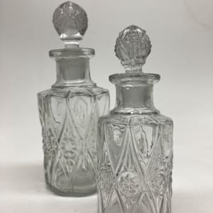 Clear glass Art Deco Perfume bottle 