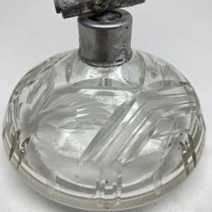 Clear glass Art Deco Perfume bottle with spray 