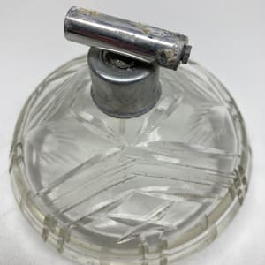 Clear glass Art Deco Perfume bottle with spray 