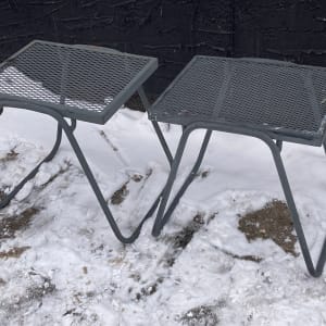 Pair of outdoor metal side tables 