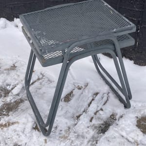 Pair of outdoor metal side tables 