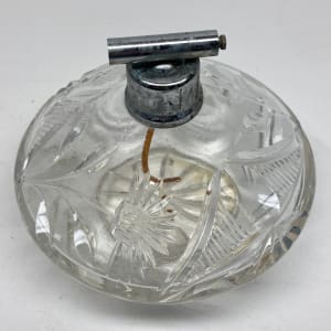 Clear glass Art Deco Perfume bottle with spray 