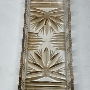 Clear glass Art Deco Perfume tray 