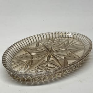 Clear glass Art Deco Perfume tray 