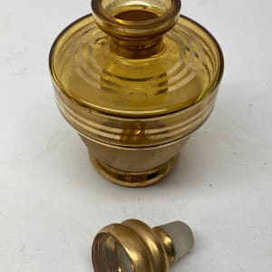 Amber glass with gold Art Deco Perfume with top 