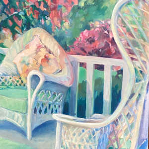 Original painting of wicker chairs 