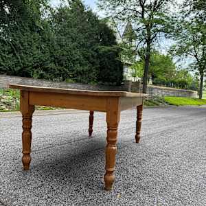 Vintage antique European pine table, Image 2.
