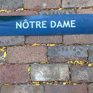 Metro vintage NOTRE DAME stop sign 