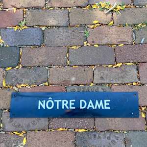 Metro vintage NOTRE DAME stop sign 