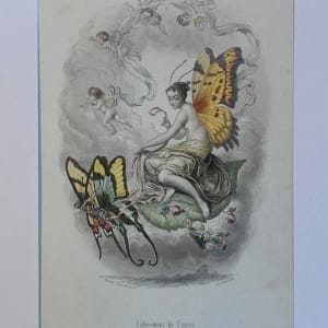 Hand colored Fairy steel engraving circa 1830's 