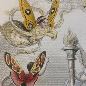 Hand colored Fairy steel engraving circa 1830's 