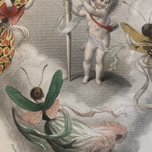 Hand colored Fairy steel engraving circa 1830's 