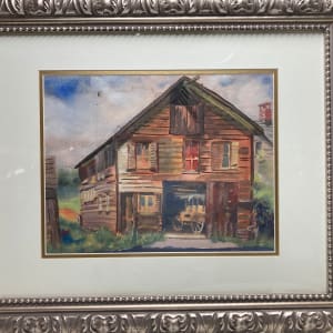 Framed watercolor Schultz 1940's
