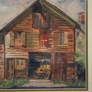 Framed watercolor Schultz 1940's 