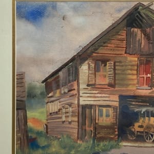 Framed watercolor Schultz 1940's 