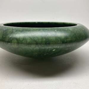Green marble 10.5" low bowl 