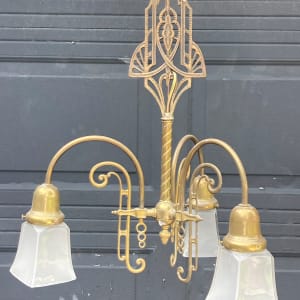 Art Deco brass chandelier 