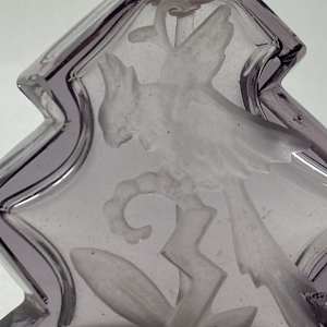 Art Deco etched bird motif perfume bottle 