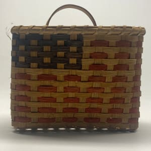 Hand made signed American flag basket 