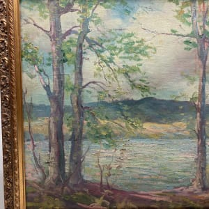 Original framed oil on canvas spring time in the glen by Carl G. T. Olson 