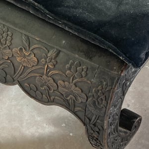 Asian carved bench with pad 