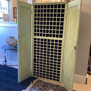 Painted primitive multi cubby cabinet 