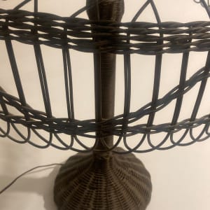 Vintage arts and crafts era wicker table lamp 