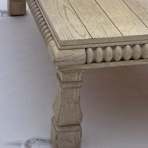 Lane coffee table carved white washed 