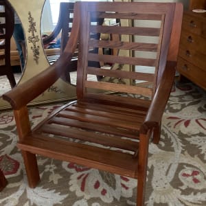 Solid teak high back plantation chair 