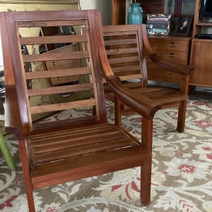 Solid teak high back plantation chair 