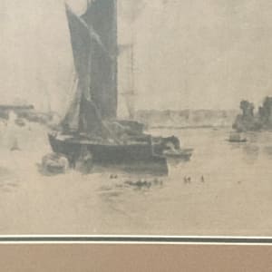 Framed Sail boat engraving 