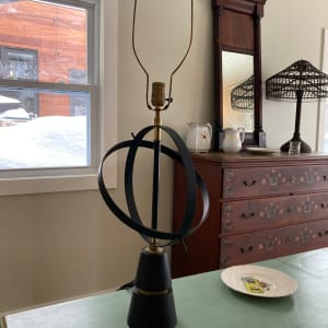 vintage metal globe table lamp 