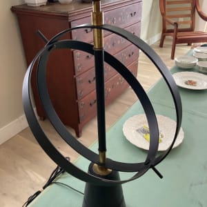 vintage metal globe table lamp 