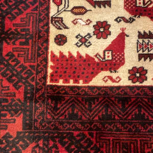 hand made Afghan Baluch  wool rug 