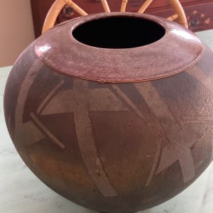 Large Raku pottery vase 