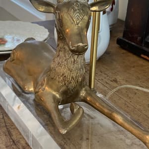 Brass Deer table lamp on lucite base 