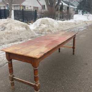 8 foot long harvest farm table 