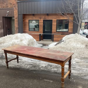 8 foot long harvest farm table 