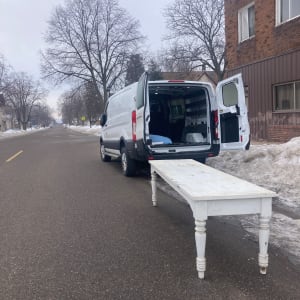 White painted harvest farm table 