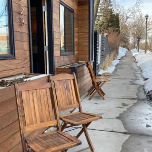 set of four vintage folding chairs 