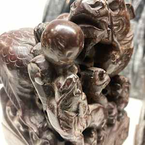Chinese soapstone heavy carved dragon bookends 